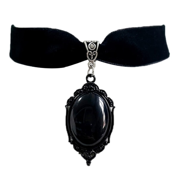 Gotisk kristallhänge choker sammetshalsband för kvinnor mode hednisk häxkonst Smycken Flickor Presenter Velvet Choker Black