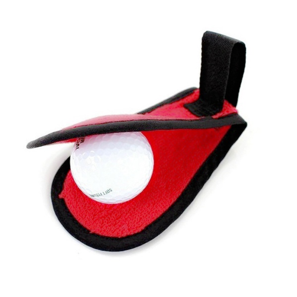 Slitstark golfbollsrengöring Portabel fickstorlek Kompakt Enkel rengöringsväska för golfbollsklubbor för golf Red