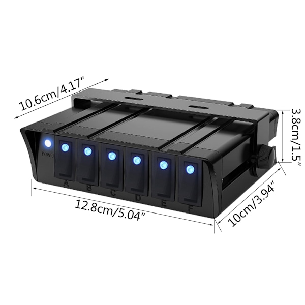 6-osainen kytkinpaneeli 40A 12V autoon ja veneeseen