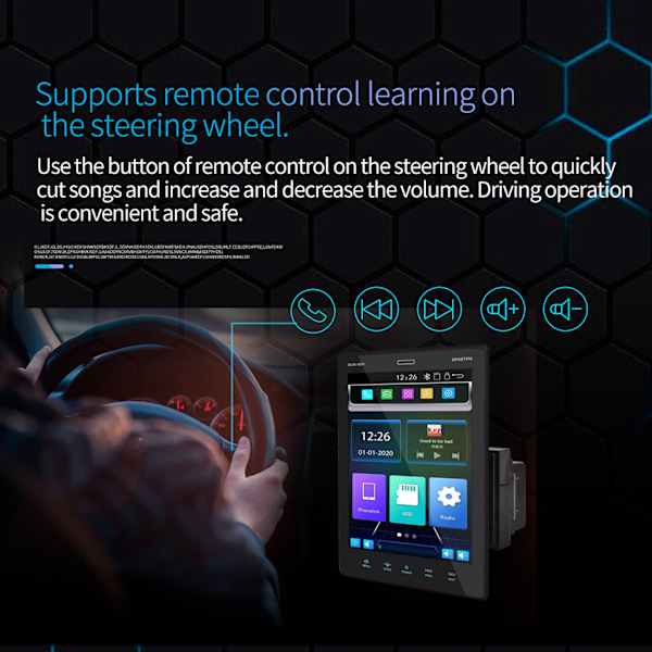 Pystynäyttöinen Bluetooth-yhteensopiva auton MP5-videosoitinradio FM-multimedia