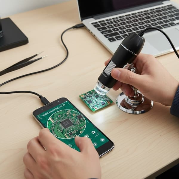 Professionelt 1600X digitalt mikroskop til computertelefon videnskabelig observation