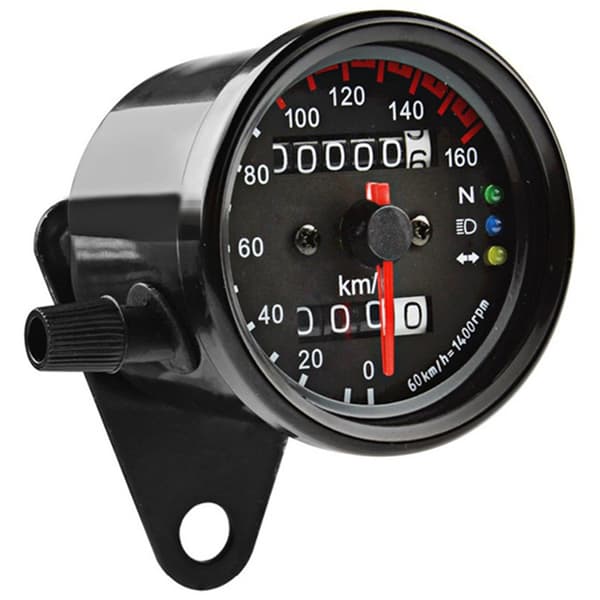 Motorsykkelmåler Odometer 12V Speedometer Frontlykt Blinklysindikator LED