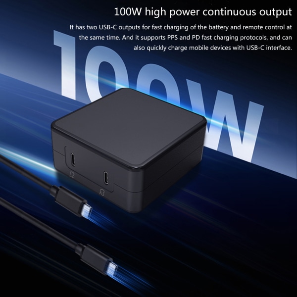 Power USB C Laddstation Bordsladdare Kit för Air 3/3 Cine Action-kameror Stöder upp till 100W power