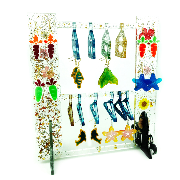 2st Örhängeförvaring Drop Lim Molds Gör-det-själv örhängen Display Rack Smycken Förvaringsställ Smyckeshängare Form