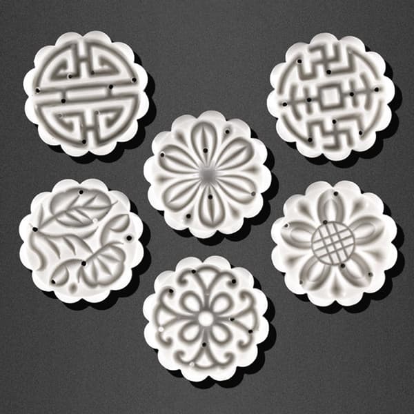25g Mooncake form med 6 st Blomstämplar Handpress Moon Cake Mould DIY Bakeware