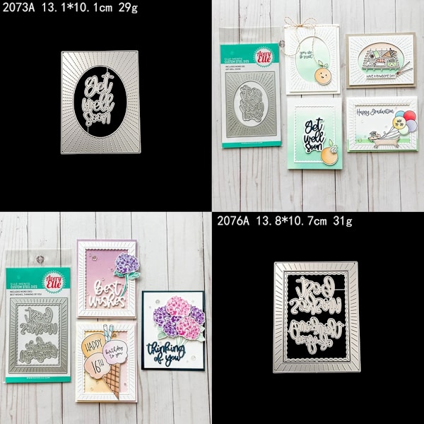 Stripe Ram Metall Cutting Dies Scrapbooking Stencil Die Cuts Kort Prägling DIY Fotoalbum Mall Form B