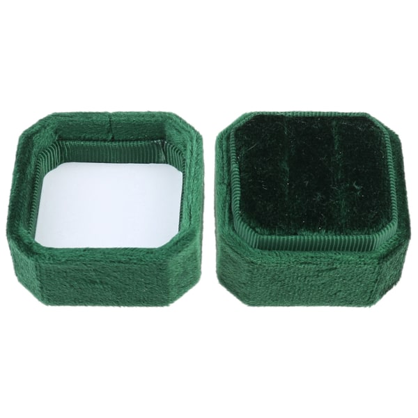 Octagon Velvet Ring Box Dubbel Ring Display Hållare med avtagbart lock Ring Box Hållare för bröllopsceremoni Flerfärgad null - A