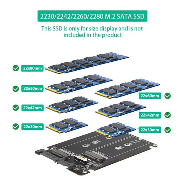 Dobbelt M.2 NGFF B+M Key til 2,5 tommer SSD kabinet M.2 SSD Harddisk Kabinet