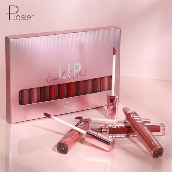 Glitter Flytende Leppestift Langvarig Vanntett Lip Gloss Leppesminke