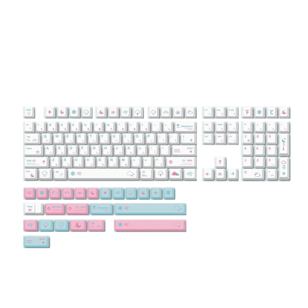 132 Tangenter Anpassat Vädertema för Tangent PBT Dye Subbed Keycap XDA Profil för Tangentöverdrag för Mekaniskt Tangentbord GK