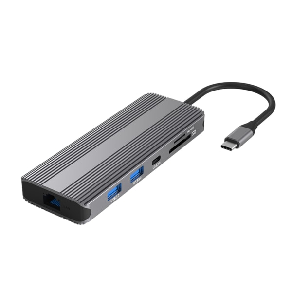 Kannettava USB TypeC - HDMI-yhteensopiva-sovitin 10 porttia TypeC HUB 4K120Hz kaksoisnäytölle 8K-DP-portti kannettavan tietokoneen näyttö