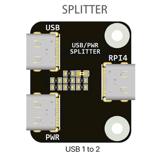 USB Strømfordeler Splitter for RPI BliKVM og PiKVM Utviklingskort