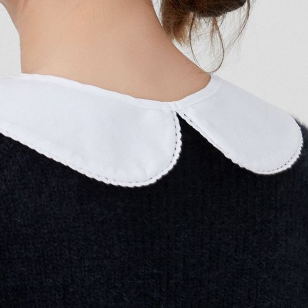 Franska kvinnor Maid Falsk krage Spets Trim Patchwork Halv Skjorta Halsband Poncho