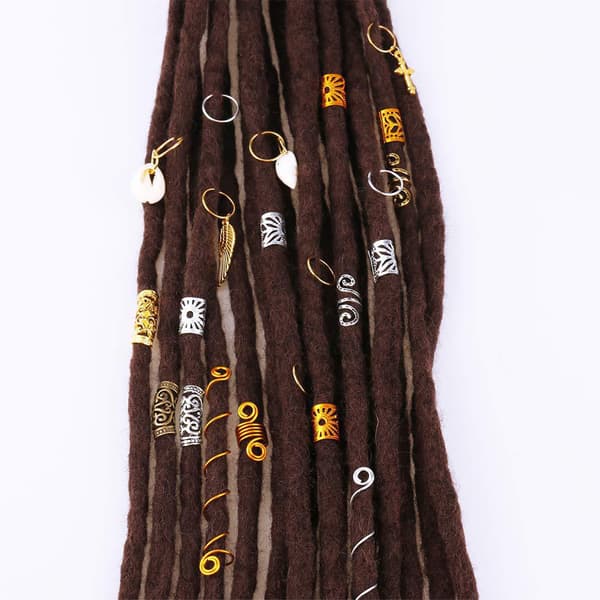 173PCS Hårflätringar Metall Dreadlock Pärla Hårklämma Dekoration i Guld Silver