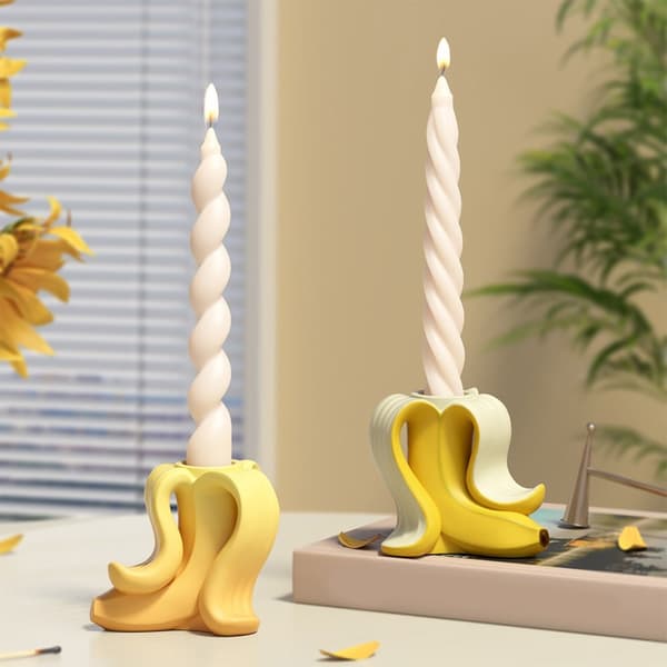 Gjutformar Bananform Ljusstakeformar Silikon Ljusstödformar