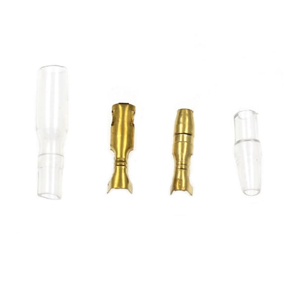 200 stk. 4 mm messing han- og hun-kugleterminaler ledningsforbindelsesblok til m/kappe