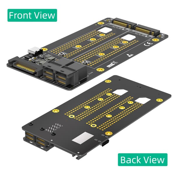M.2-PCIe SSD -sovitin M.2 NVME SSD -sovitin Kaksi M.2 NVME-SFF-8643-sovitinta