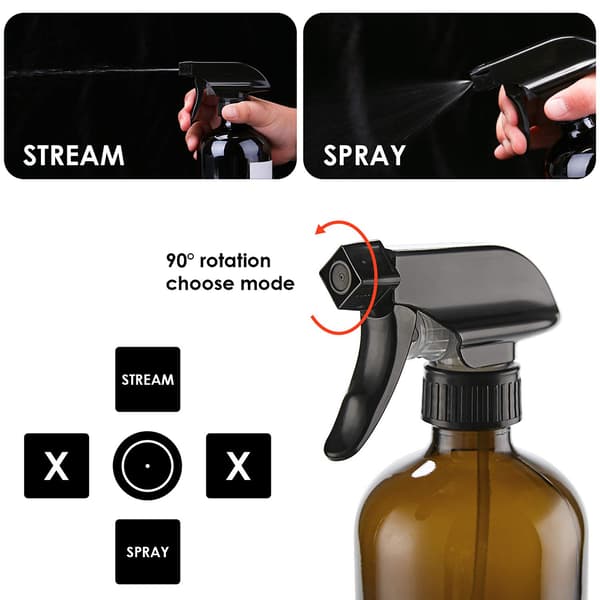 4-pack tomma sprayflaskor i bärnstensfärgat glas, 473 ml påfyllningsbar behållare