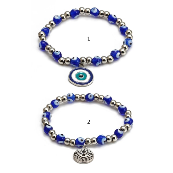 Lucky Blue for Evil Eye pärlarmband med handberlockarmband Smycken Turkiet Blå Cyan Eye Handledsarmband för Protectio 1