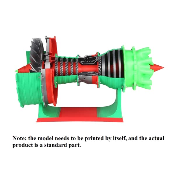 Højpræcisions 3D-printet jetflymotor model til luftfartsentusiaster
