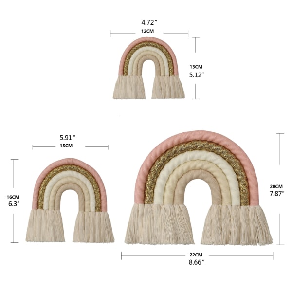 Färgglad vävd makrame regnbåge väggdekor Festdekoration för barn Baby förskola Klassrum Heminredning Present för barn null - 5026C