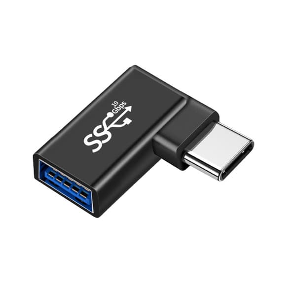 USB C - USB-sovitin 90 asteen kulmalla, pikalataus, plug and play