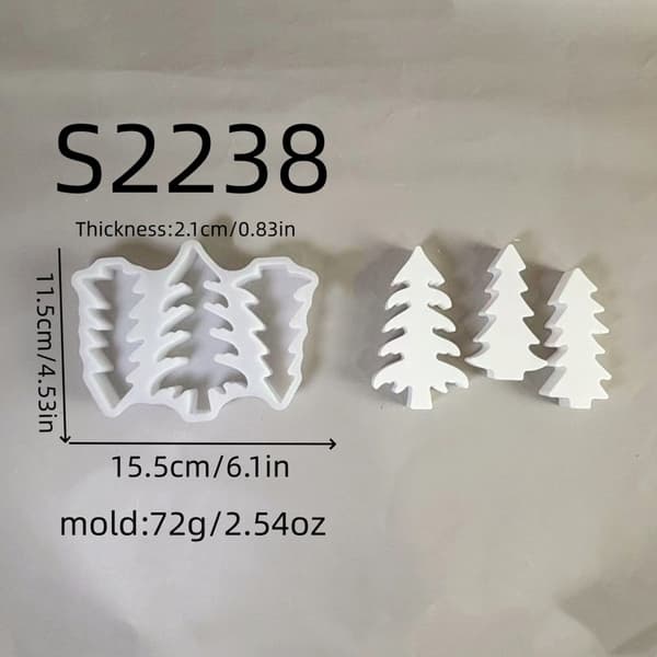 Juletræ Silikoneform Lysform Julepynt Resin Form Gave