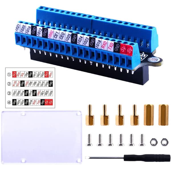 Micro GPIO Screw Terminal Block Breakout Board för Raspberry Pi 4B/3B+/3B/2B