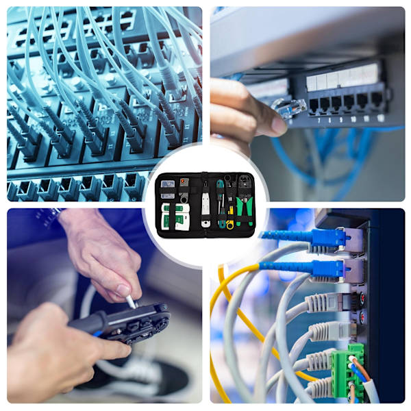 Nettverk Ethernet LAN RJ45 Cat5e Cat6 Kabeltester Krimpverktøy Sett