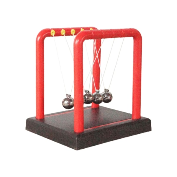 Newtons Cradle Balance Pendel, Dekompressionspryl Metall Balanseringskulor Cradle Balance Pendel Inlärningsleksak Red S