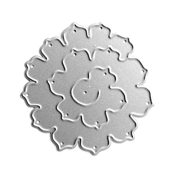 Lockiga Blommor Metall Skärande Dies Scrapbooking Schablon Die Cuts Kort Prägling DIY Fotoalbum Mall Form Dekoration