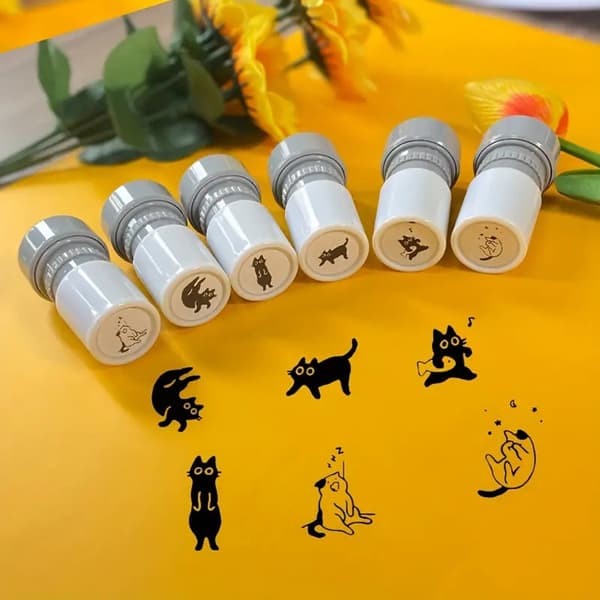 Dyrestempel med sorte katteform, velegnet til hjemmearbejdsmiljøer 9