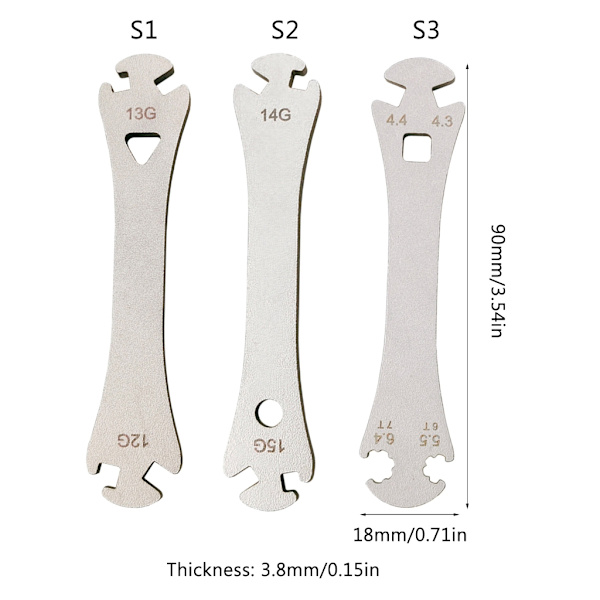 Cyklar Ekernyckel Fälgar Stickverktyg Hjul Eker Fästning Korrigering Reparation Vajernyckel 12/13/14/15G BT025S1/S2/S3 S1