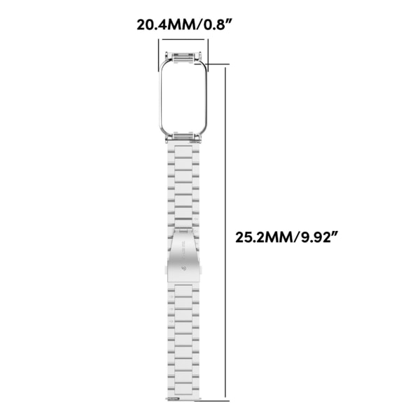 Snyggt ersättningsband i rostfritt stål Slitstarkt och bekvämt watch Lämplig för Band 8 Active Silver