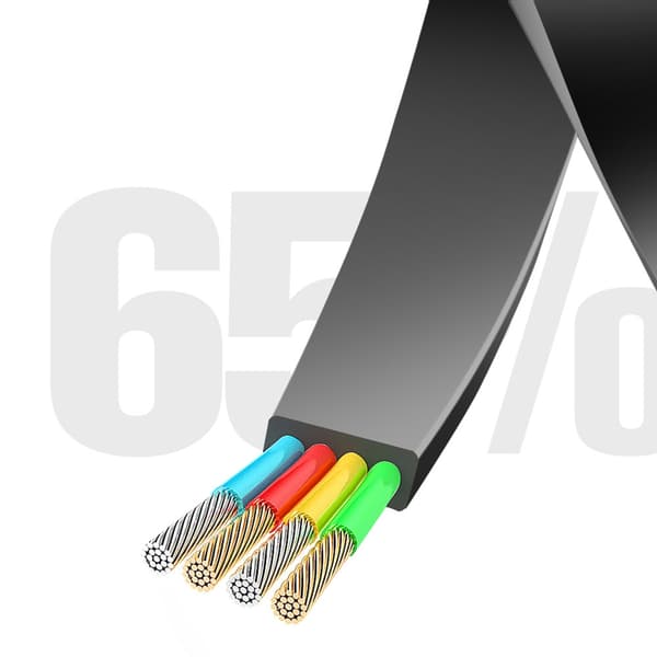 Strækbart USB C Han til USB C Han Hurtig Opladningsledning Dataoverførselskabel
