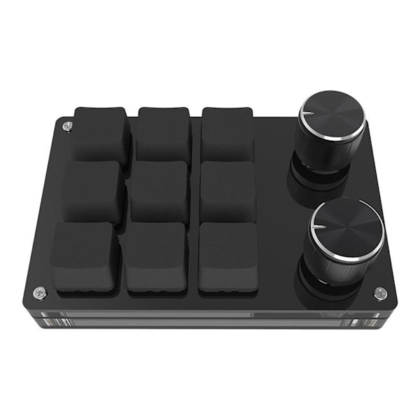 Bluetooth-kompatibelt Anpassningsbart 9 Tangenter 12 Tangenter Tangentbord Volymratt Programmering Makro Gaming för Photoshop Mekanisk Knappsats