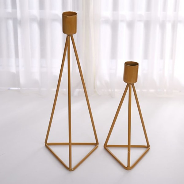 2 delar järnljusstakar för hembröllop Geometrisk ljusstakehållare för hemmafest Bar Café Hotell middagsbord Gold S