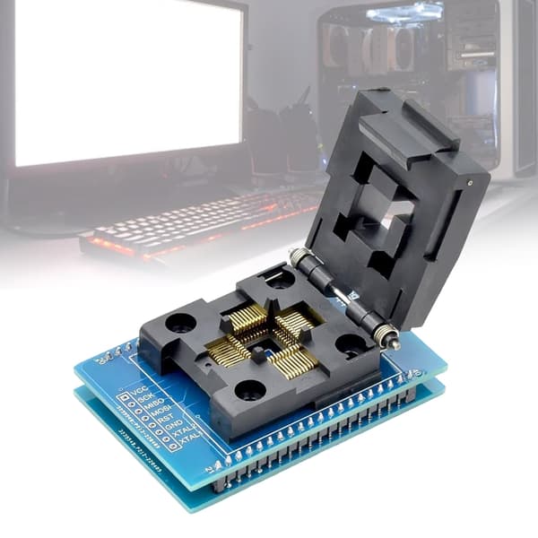 Liten IC-brikke Test Socket TQFP44 til DIP40 Brenneadaptersete Effektiv