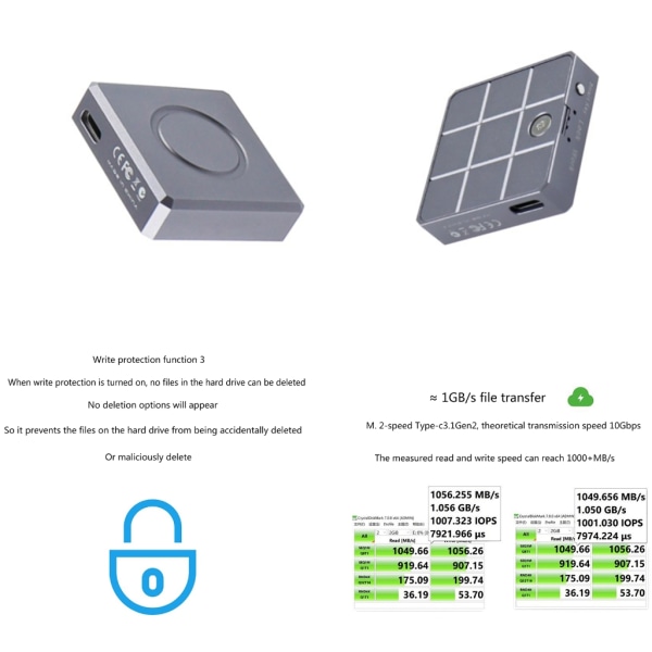 High Speed ​​2230 M.2 NVMe SSD-hölje Single Protocol Hard Drive-höljen M.2 Write Secure Mobile Storage Case Silver