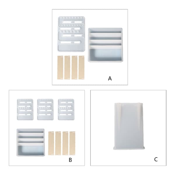 Molds Örhängen Organizer Smycken Display Stativ Form Molds Makeup Display Form för DIY Gjuthantverk null - A