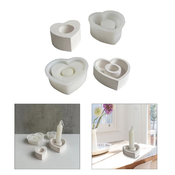 3D Kjærlighetshjerte Aromaterapi Lysestake Silikonform DIY Lysestake Håndverk L