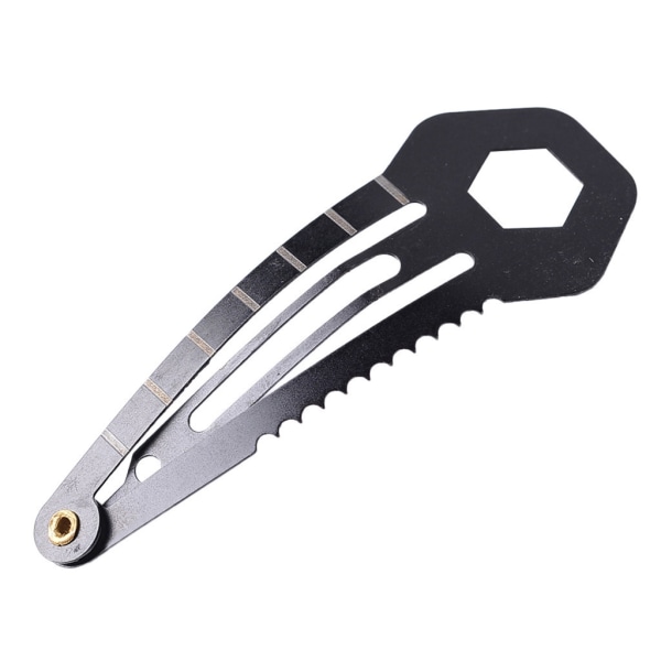 Självförsvarshårklämma för kvinnor Multifunktionell hårspärr Ministift i rostfritt stål självförsvar EDC Survival Tool Black