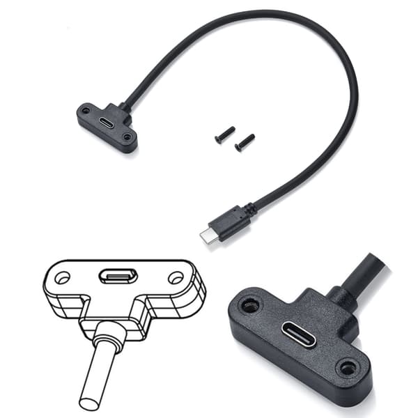 Högkvalitativ USB Typ C Hane till Hona Panelmonteringskabel för Data & Ström 30cm