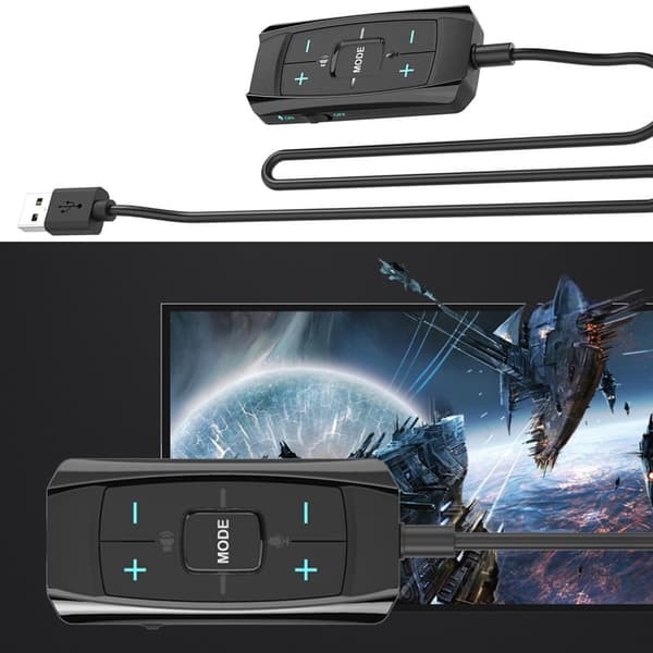 USB til 3,5 mm lydadapterkabel Virtuelt 7.1 USB eksternt lydkort