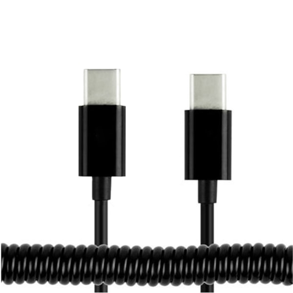 Upprullad USB C till USB C-kabel, fjäder typ C hane till typ C hane laddningssladd för snabb dataöverföring och power 2.68m