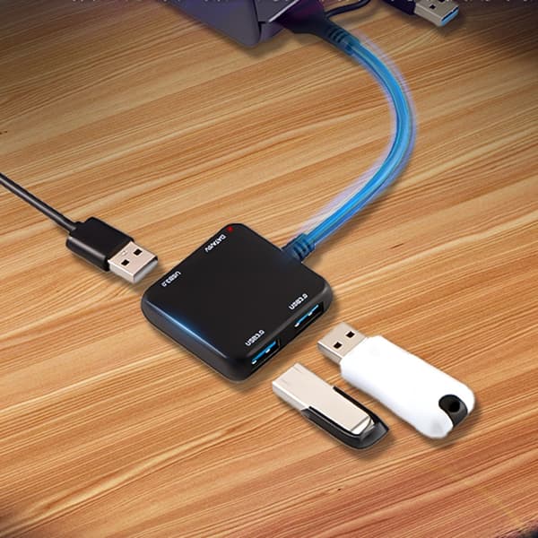 USB C til USB Hub-adapter 4 i 1 USB3.0 til computere, tablets og smartphones