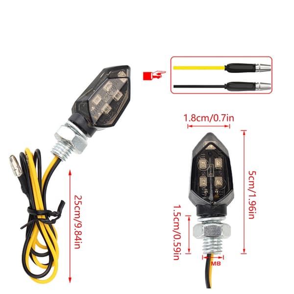 Motorcykel LED Mini Blinklys 5 LED 12V ABS Stærke Indikatorlys