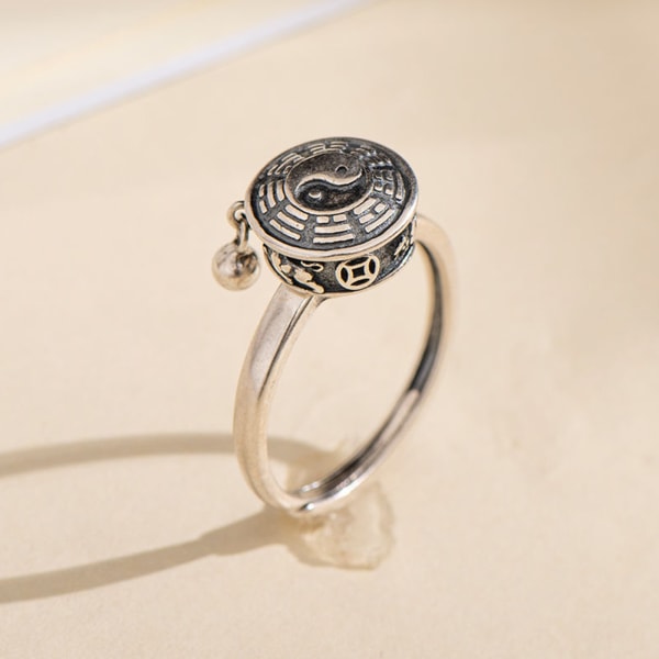 Skvallermönster Vintage Spinnerringar Smycken för Kvinnor Fingerring Kvinnor Herrringar Roterbar Anti Stress Buddhism Ring Silver