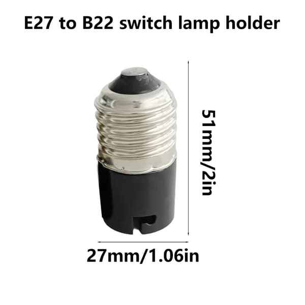 Lyspæreomformere E27 til B22-adapter Enkel installasjon Lystilbehør