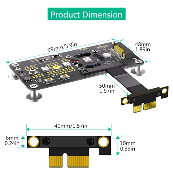Hurtige M.2 NGFF NVME SSD'er til PCIE 1X Forlængerkabel til Boost af Computer